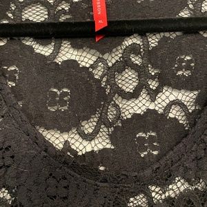 Ruby Ribbon long sleeve lace black blouse